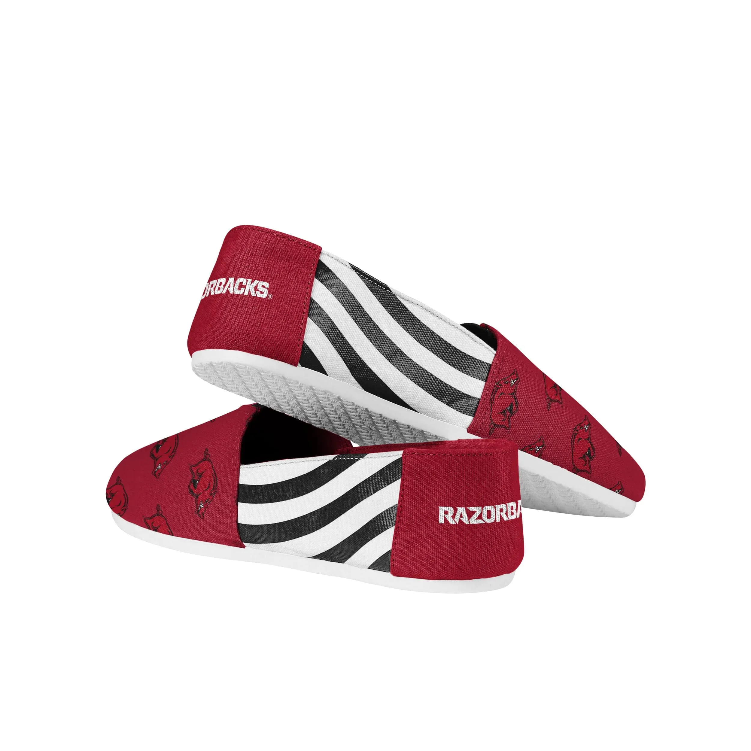 Arkansas Razorbacks NCAA Womens Stripe Canvas Shoes