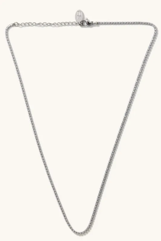 micro tennis choker - silver