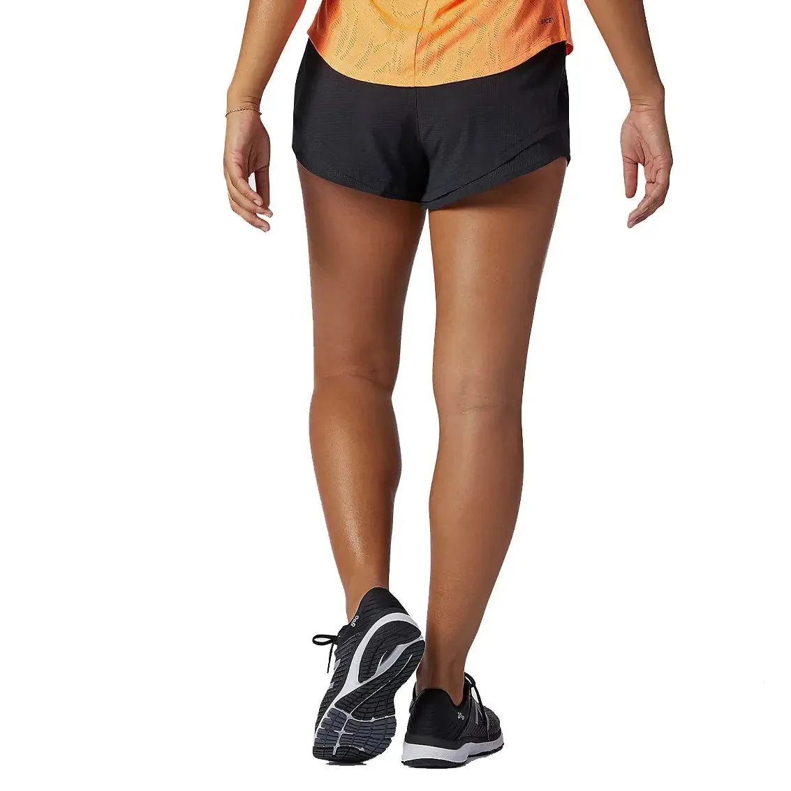 Womens New Balance Q Speed Fuel Short - Black / White